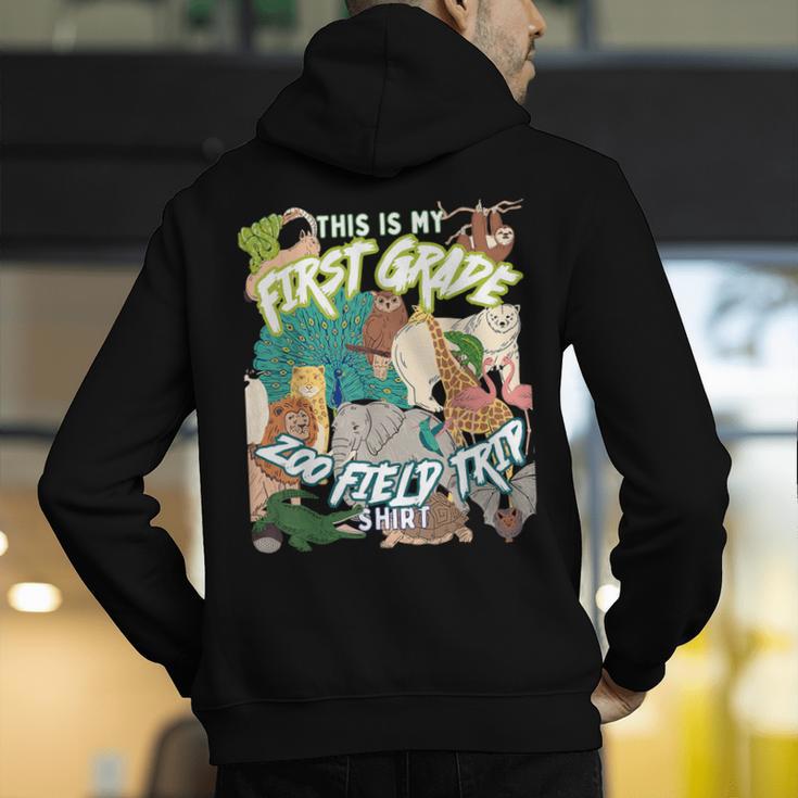 First Grade Zoo Field Trip Matching Student Teacher Class Men's Hoodie Back Print, First Grade Teacher Hoodies, funny gift