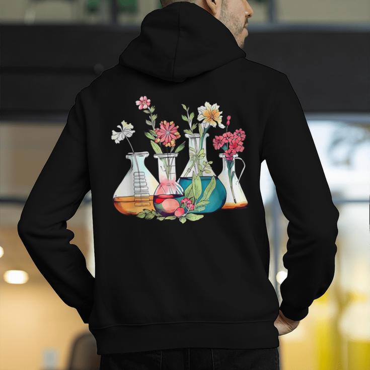 Floral Beakers Chemistry Lab Teacher Men's Hoodie Back Print, funny gift Floral Beakers Chemistry Lab Teacher Men's Hoodie Back Print, funny gift