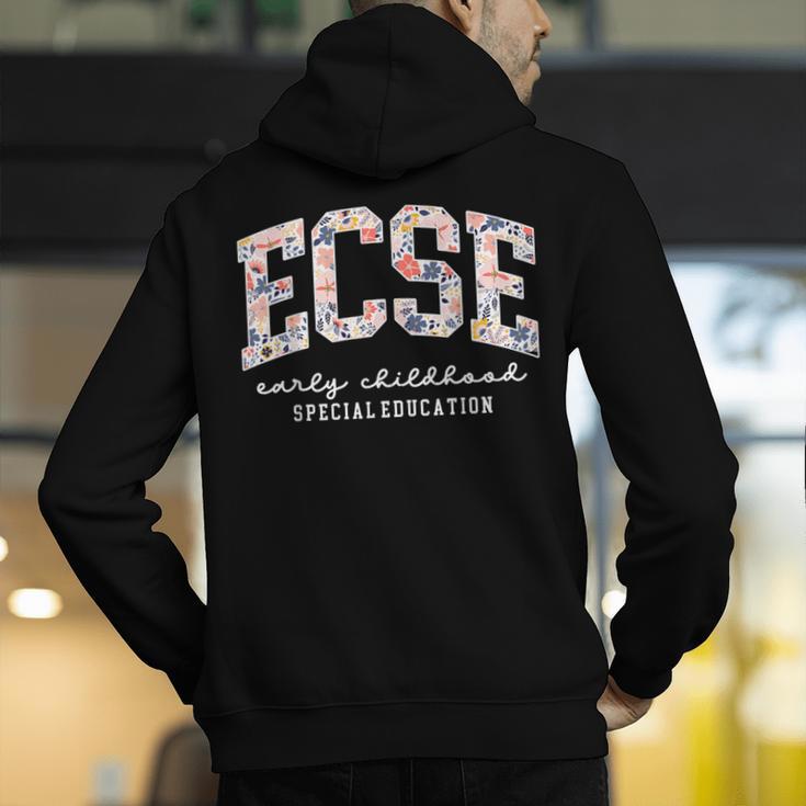 Floral ECSE Early Childhood Special Education SPED Teacher Men's Hoodie Back Print, funny gift