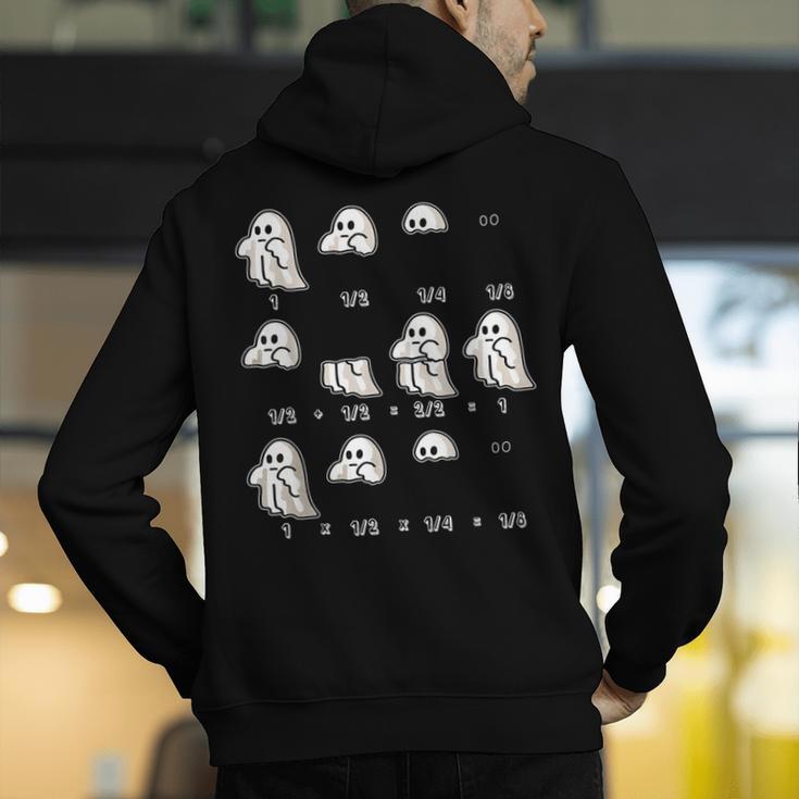Fractions Math Teacher Ghost Math Halloween Humorous Men's Hoodie Back Print, funny gift Fractions Math Teacher Ghost Math Halloween Humorous Men's Hoodie Back Print, funny gift