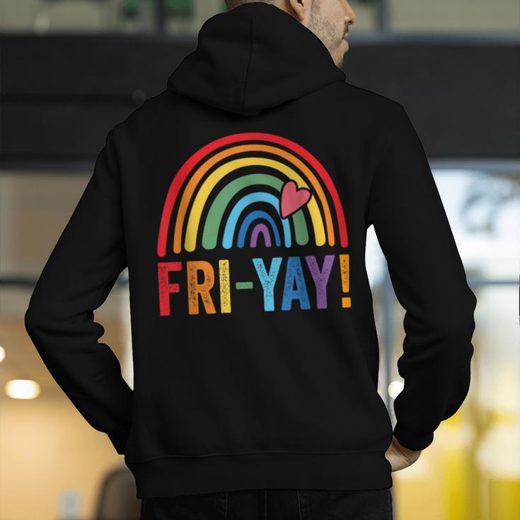 Fri-Yay Friyay Rainbow Colors Teacher Childrens Fun Designs Men's Hoodie Back Print, funny gift Fri-Yay Friyay Rainbow Colors Teacher Childrens Fun Designs Men's Hoodie Back Print, funny gift