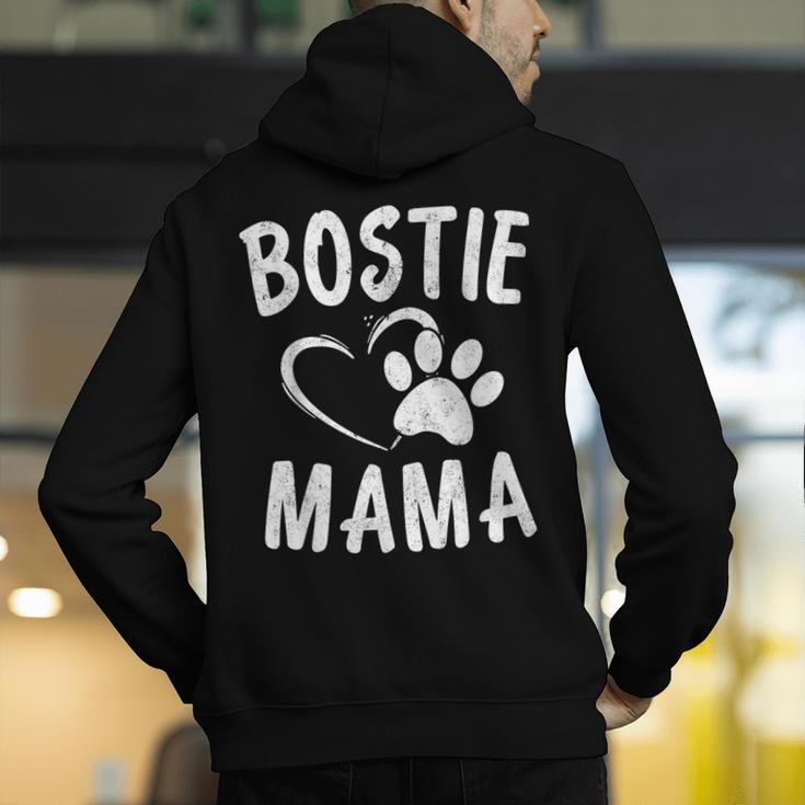 Fun Bostie Mama Dog Lover Apparel Boston Terrier Mom Men's Hoodie Back Print, Boston Terrier Mom Hoodies, funny gift