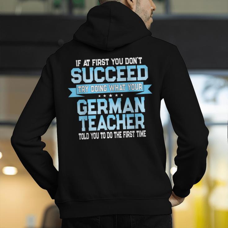 Fun German Teacher Appreciation Language Class Saying Men's Hoodie Back Print, German Teacher Hoodies, funny gift