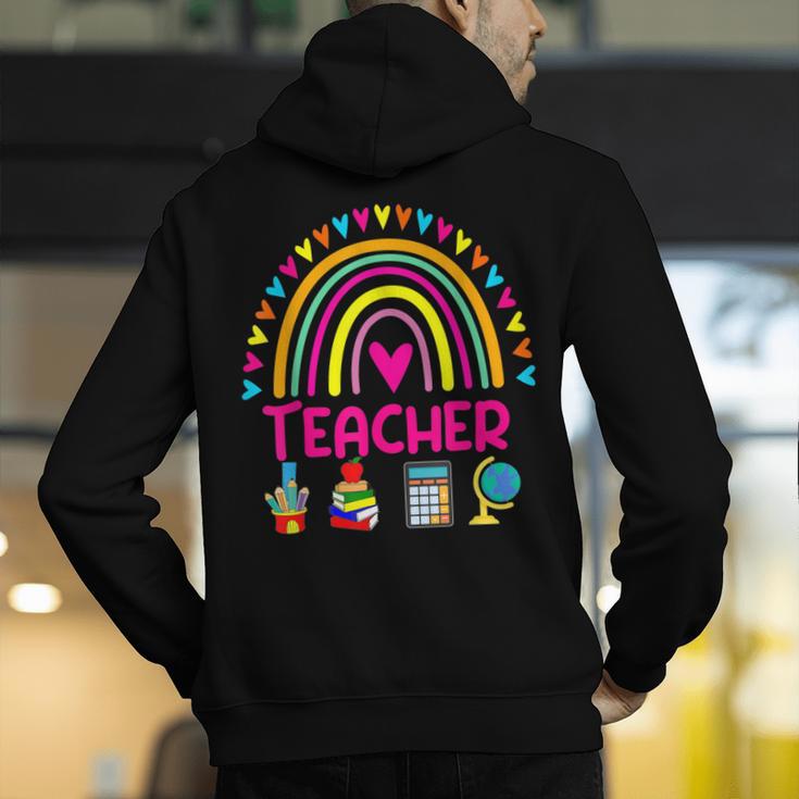 Future Kids Career Teacher Rainbow Boy Girl Graduations Men's Hoodie Back Print, Future Teacher Hoodies, funny gift