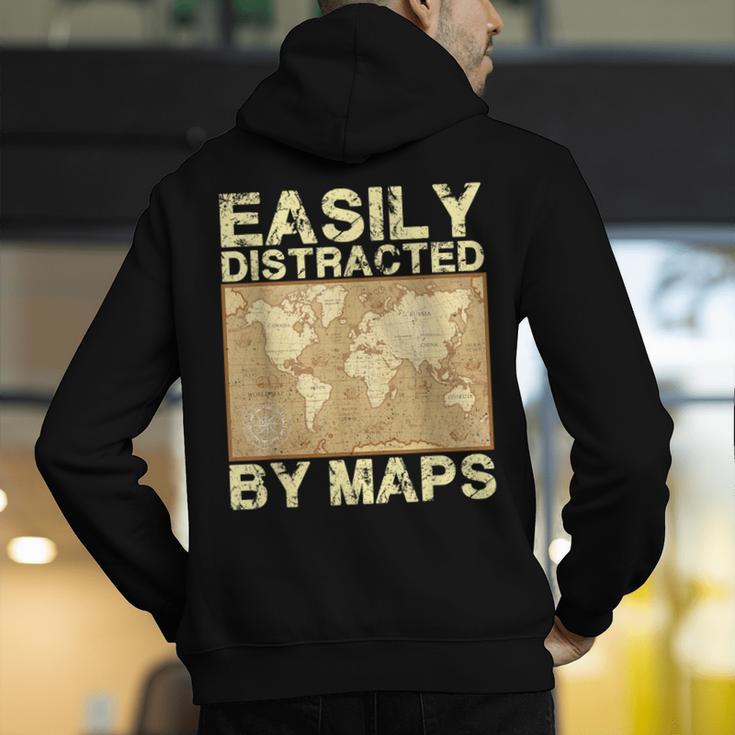 Geography Teacher Easily Distracted By Maps Men's Hoodie Back Print, funny gift Geography Teacher Easily Distracted By Maps Men's Hoodie Back Print, funny gift