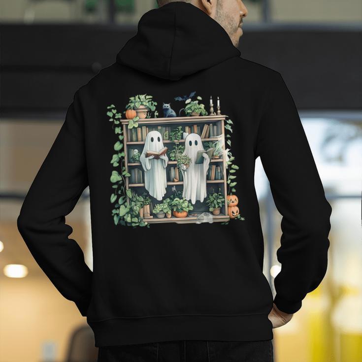 Ghost Plant Library Halloween Reading Books Teacher Vintage Men's Hoodie Back Print, funny gift Ghost Plant Library Halloween Reading Books Teacher Vintage Men's Hoodie Back Print, funny gift