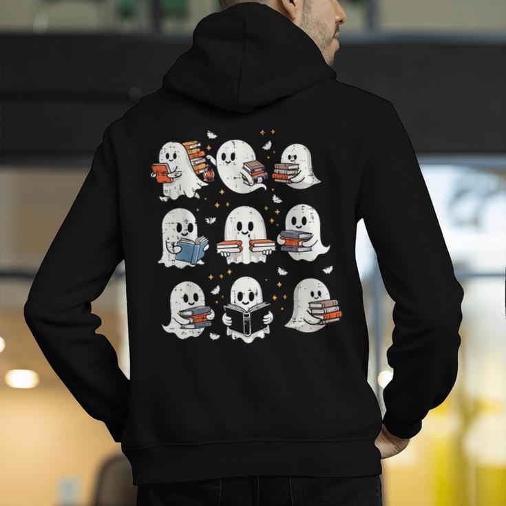 Ghosts With Books Library Halloween Men Women Kids Teacher Men's Hoodie Back Print, funny gift Ghosts With Books Library Halloween Men Women Kids Teacher Men's Hoodie Back Print, funny gift