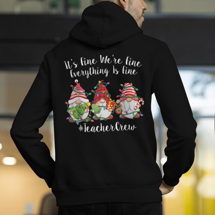 Gnome It's Fine I'm Fine Everything Is Fine Teacher Xmas Men's Hoodie Back Print, funny gift Gnome It's Fine I'm Fine Everything Is Fine Teacher Xmas Men's Hoodie Back Print, funny gift