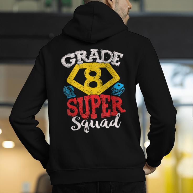 Grade 8 Super Squad Superhero Teacher Team Men's Hoodie Back Print, Super Teacher Hoodies, funny gift