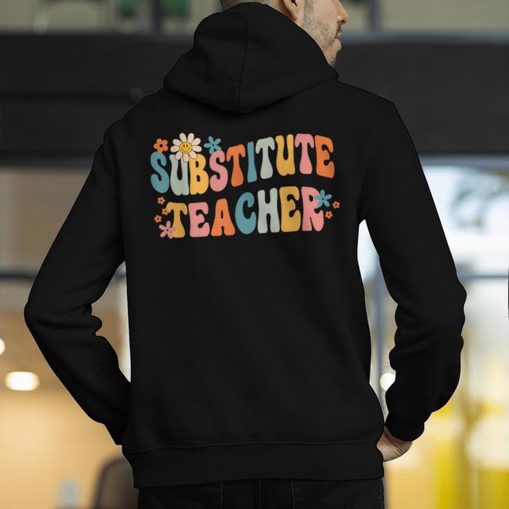 Groovy Substitute Teacher Retro Teacher Back To School Men's Hoodie Back Print, Groovy Teacher Hoodies, funny gift Groovy Substitute Teacher Retro Teacher Back To School Men's Hoodie Back Print, Groovy Teacher Hoodies, funny gift