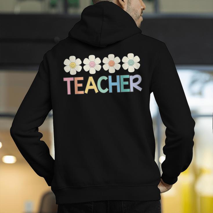 Groovy Teacher Cute Daisy Flower Retro Back To School Men's Hoodie Back Print, Groovy Teacher Hoodies, funny gift Groovy Teacher Cute Daisy Flower Retro Back To School Men's Hoodie Back Print, Groovy Teacher Hoodies, funny gift