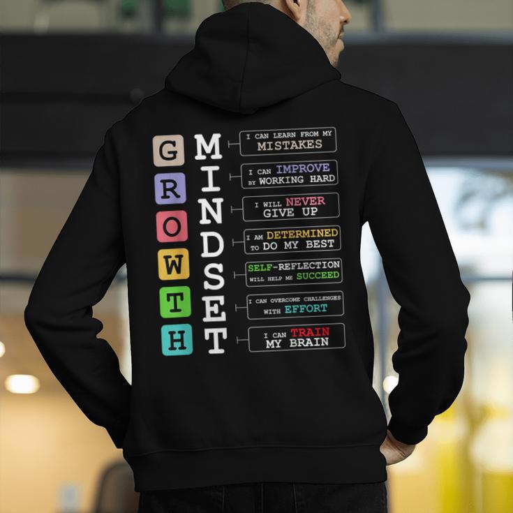 Growth Mindset Shirt Positive School Classroom Teacher Men's Hoodie Back Print, funny gift