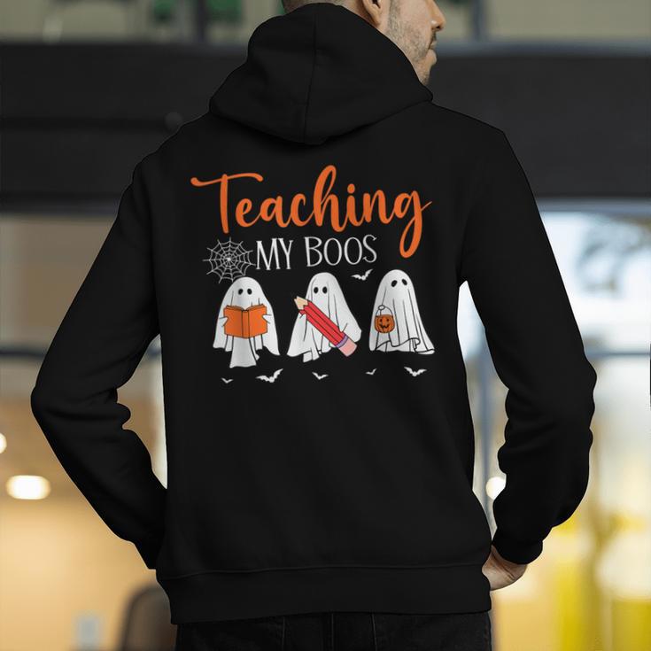 Halloween Ghost Teachers Teaching My Boos Costume Women Men Men's Hoodie Back Print, funny gift Halloween Ghost Teachers Teaching My Boos Costume Women Men Men's Hoodie Back Print, funny gift