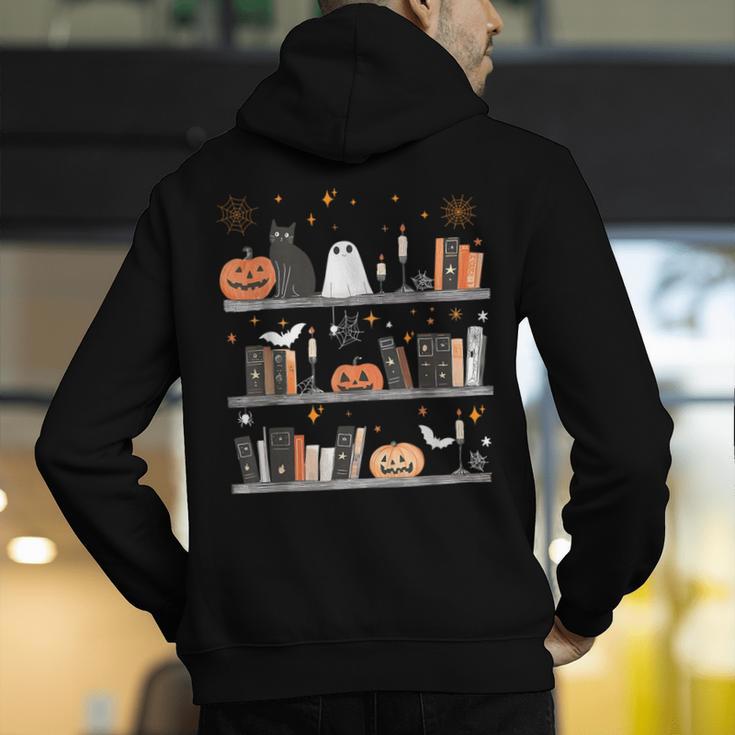 Halloween Library Ghost Books Teacher Spooky Trick Or Teach Men's Hoodie Back Print, funny gift