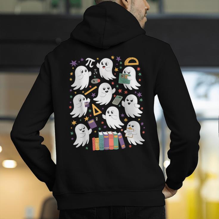 Halloween Math Teacher Ghost Math Teacher Spooky Halloween Men's Hoodie Back Print, funny gift Halloween Math Teacher Ghost Math Teacher Spooky Halloween Men's Hoodie Back Print, funny gift