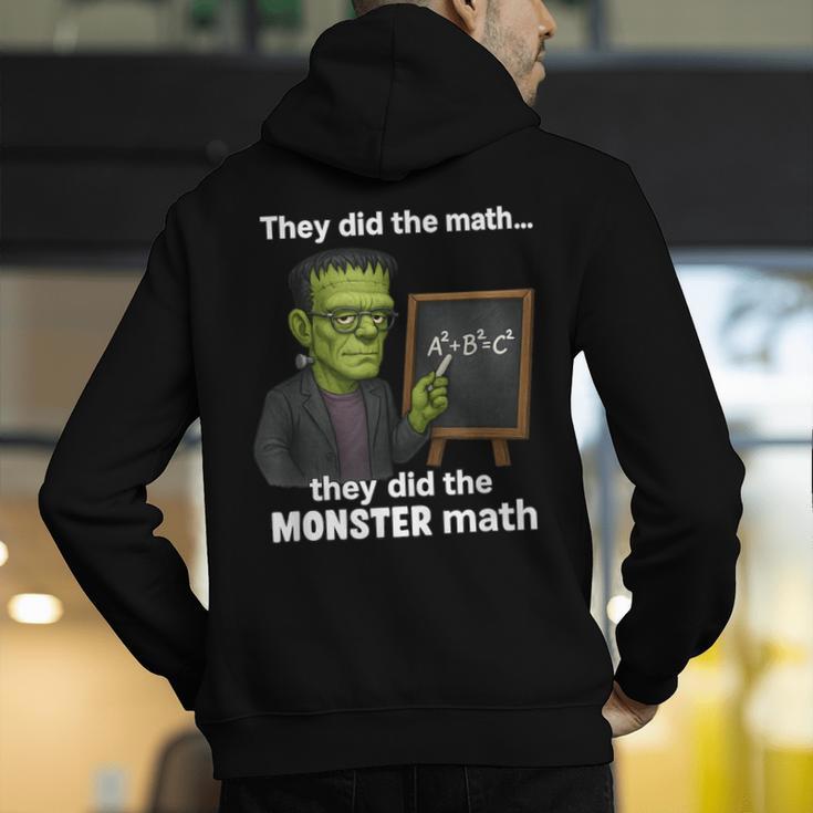 Halloween Monster Math Pun Teacher Humor Men's Hoodie Back Print, funny gift Halloween Monster Math Pun Teacher Humor Men's Hoodie Back Print, funny gift