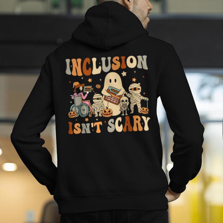 Halloween SLP Sped Teacher Groovy Inclusion Isn't Scary Men's Hoodie Back Print, Groovy Teacher Hoodies, funny gift Halloween SLP Sped Teacher Groovy Inclusion Isn't Scary Men's Hoodie Back Print, Groovy Teacher Hoodies, funny gift
