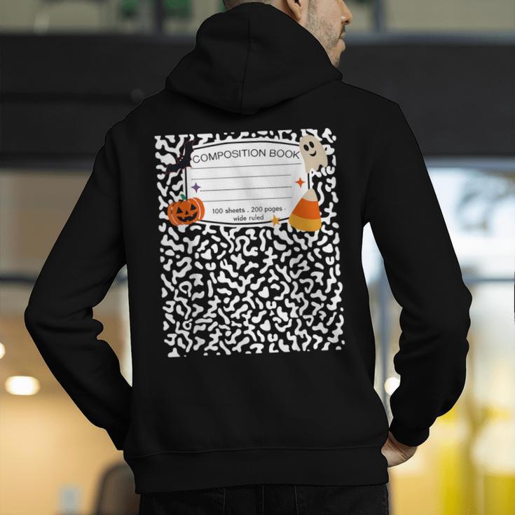 Halloween Teacher Composition Book Notebook Matching Group Men's Hoodie Back Print, funny gift Halloween Teacher Composition Book Notebook Matching Group Men's Hoodie Back Print, funny gift
