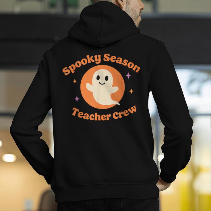 Halloween Teacher Crew Spooky Season Retro Ghost Men's Hoodie Back Print, funny gift