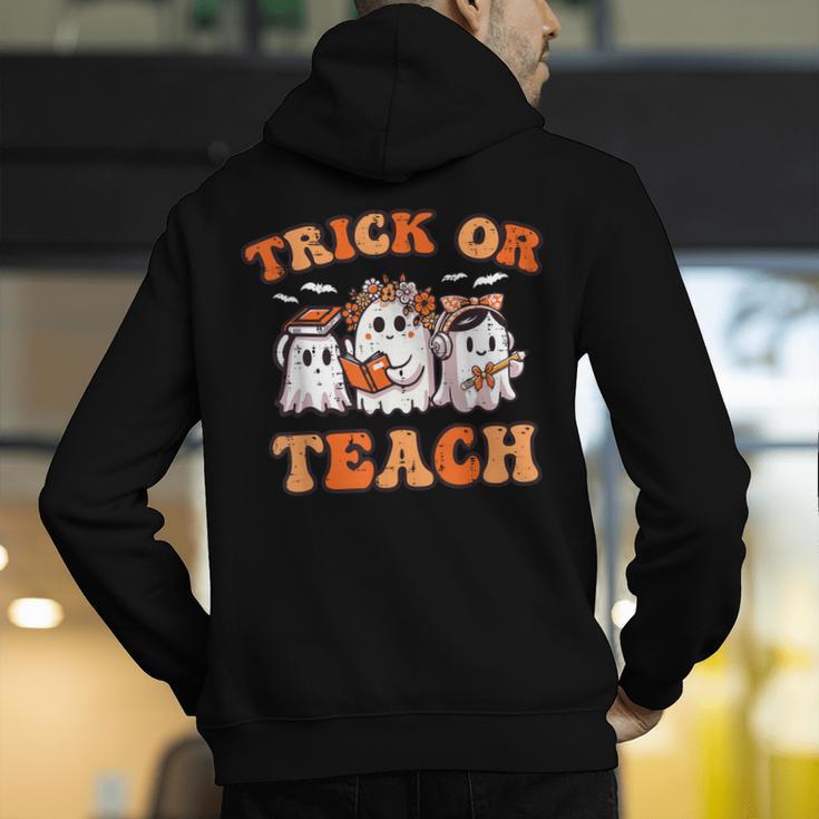 Halloween Teacher Ghosts Trick Or Teach Retro Costume Women Men's Hoodie Back Print, funny gift Halloween Teacher Ghosts Trick Or Teach Retro Costume Women Men's Hoodie Back Print, funny gift