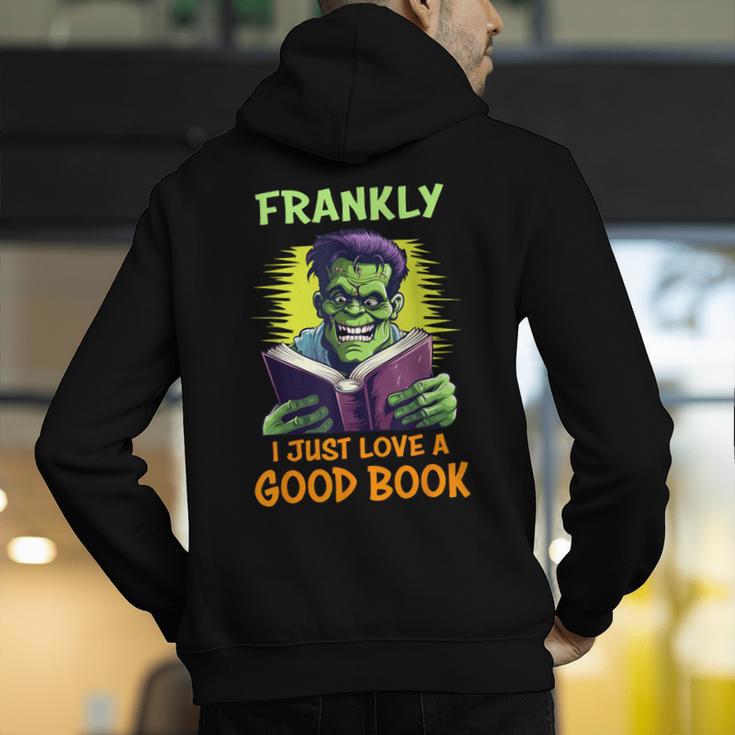 Halloween Teacher Librarian Frankenstein Reading Books Men's Hoodie Back Print, funny gift Halloween Teacher Librarian Frankenstein Reading Books Men's Hoodie Back Print, funny gift