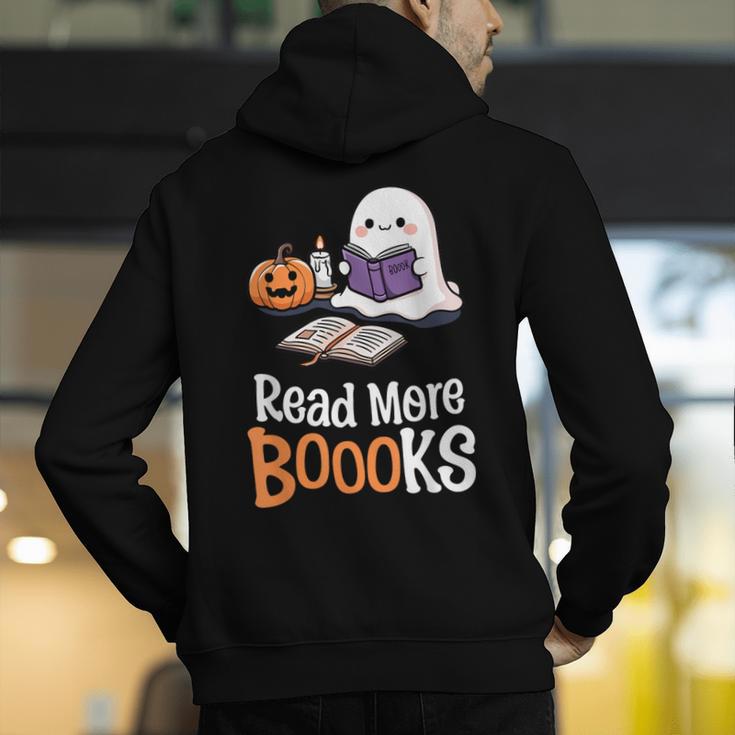 Halloween Teacher Women Cute Reading Ghost Read More Books Men's Hoodie Back Print, funny gift Halloween Teacher Women Cute Reading Ghost Read More Books Men's Hoodie Back Print, funny gift