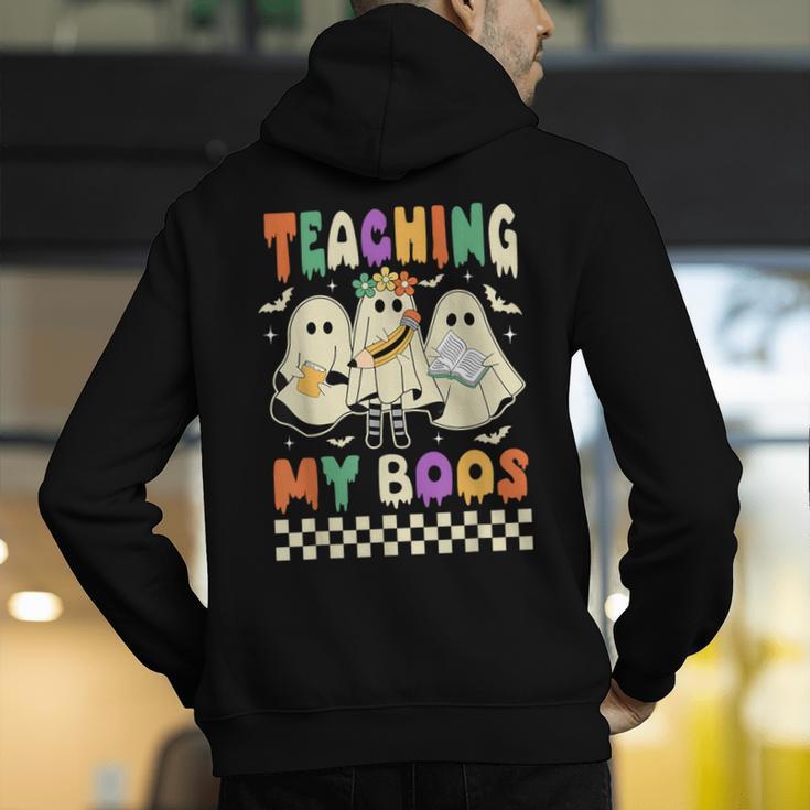 Halloween Teaching My Boos Cute Ghost Teacher Life Costume Men's Hoodie Back Print, funny gift