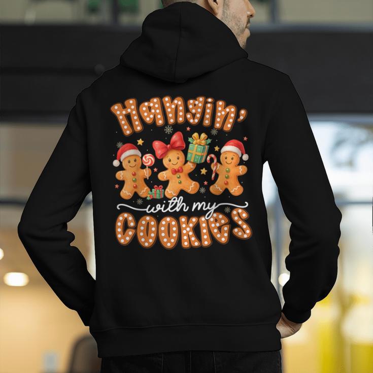 Hangin With My Cookies Gingerbread Men Women Xmas Teacher Men's Hoodie Back Print, funny gift