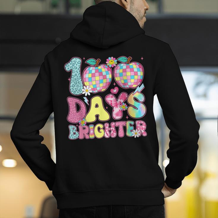 Happy 100th Day Of School 100 Days Brighter Teachers Kids Men's Hoodie Back Print, funny gift