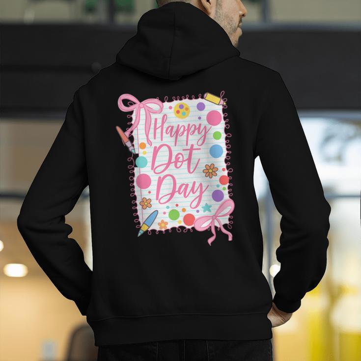 Happy Dot Day Bow Coquette For Teacher Girls Men's Hoodie Back Print, funny gift Happy Dot Day Bow Coquette For Teacher Girls Men's Hoodie Back Print, funny gift