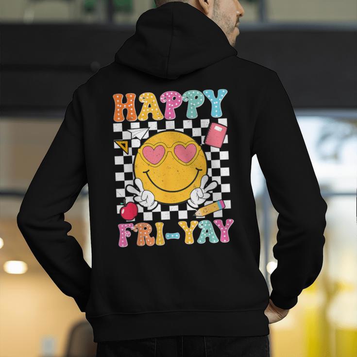 Happy Fri-Yay Groovy Teacher Friday Weekend Fri Yay Men's Hoodie Back Print, Groovy Teacher Hoodies, funny gift Happy Fri-Yay Groovy Teacher Friday Weekend Fri Yay Men's Hoodie Back Print, Groovy Teacher Hoodies, funny gift