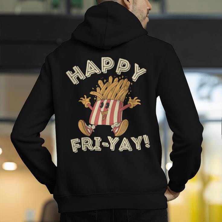 Happy Fri Yay Retro French Fries Friday Lovers Fun Teacher Men's Hoodie Back Print, funny gift Happy Fri Yay Retro French Fries Friday Lovers Fun Teacher Men's Hoodie Back Print, funny gift