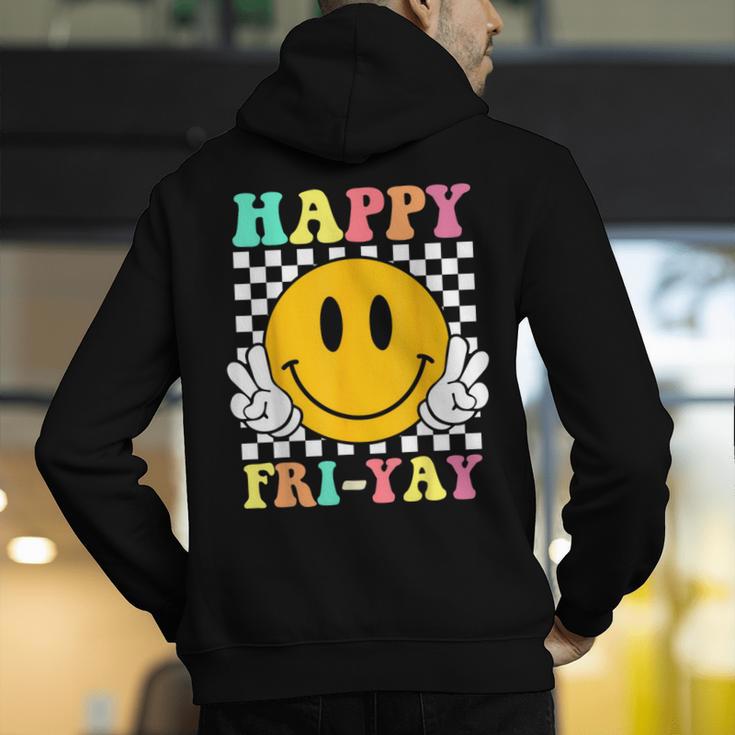 Happy Fri-Yay Teacher Friday Weekend School Men's Hoodie Back Print, funny gift