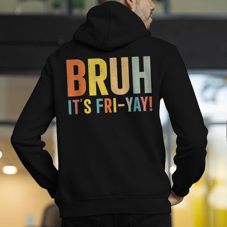 Happy Friyay Teacher Shirt Cute Teacher Fashion Bruh Fri-Yay Men's Hoodie Back Print, funny gift