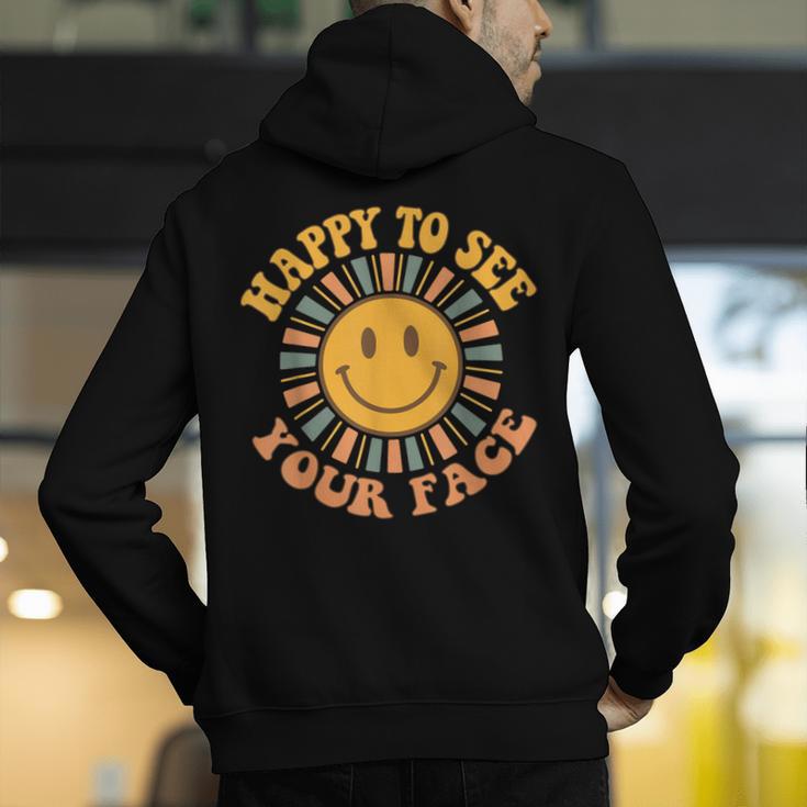 Happy To See Your Face Retro Happy Teacher Back To School Men's Hoodie Back Print, funny gift Happy To See Your Face Retro Happy Teacher Back To School Men's Hoodie Back Print, funny gift