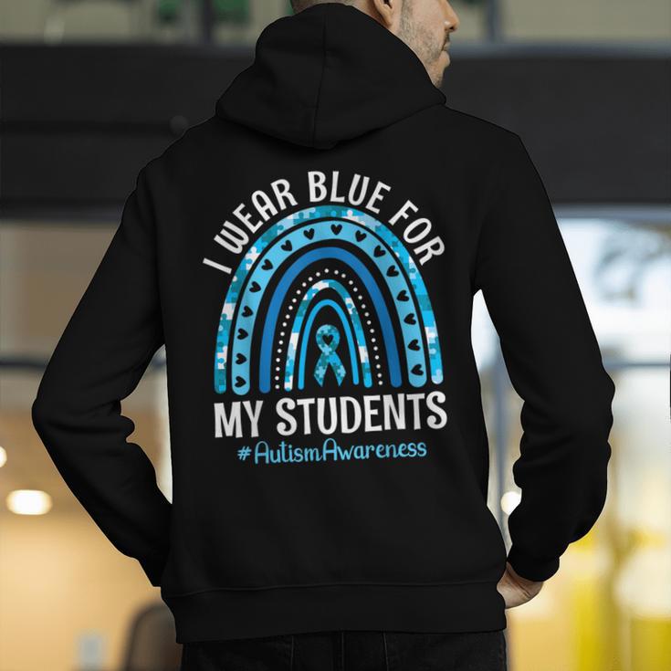 Happy Teacher I Wear Blue For My Students Autism Awareness Men's Hoodie Back Print, funny gift Happy Teacher I Wear Blue For My Students Autism Awareness Men's Hoodie Back Print, funny gift