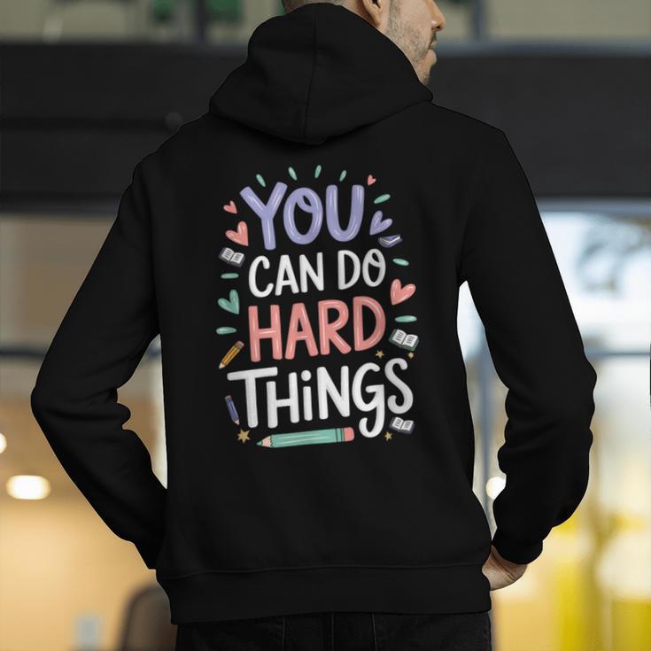 You Can Do Hard Things Test Day Teacher Kids Men's Hoodie Back Print, funny gift You Can Do Hard Things Test Day Teacher Kids Men's Hoodie Back Print, funny gift