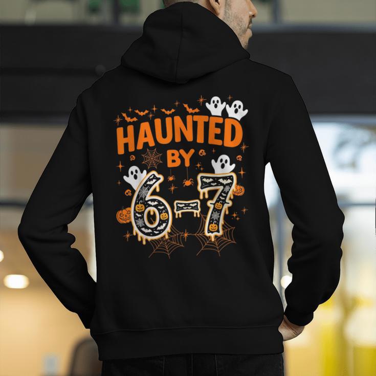 Haunted By 6-7 Halloween Math Teacher Joke Men's Hoodie Back Print, funny gift Haunted By 6-7 Halloween Math Teacher Joke Men's Hoodie Back Print, funny gift