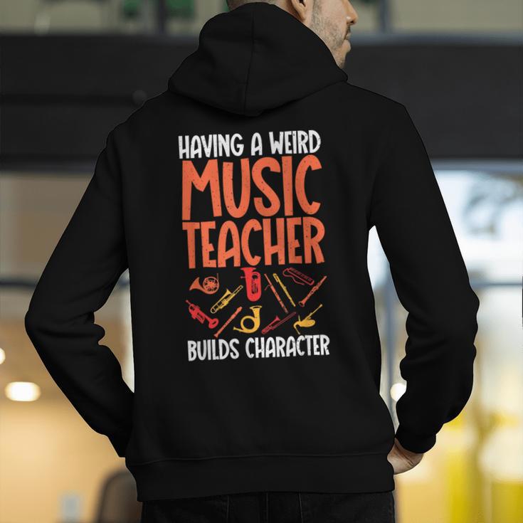 Having a Weird Music Teacher Builds Character Music Teacher Men's Hoodie Back Print, funny gift Having a Weird Music Teacher Builds Character Music Teacher Men's Hoodie Back Print, funny gift