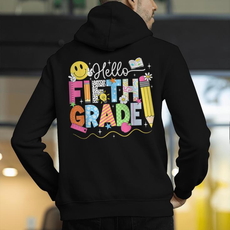 Hello Fifth Grade Team 5th Grade Back To School Teacher Kids Men's Hoodie Back Print, funny gift Hello Fifth Grade Team 5th Grade Back To School Teacher Kids Men's Hoodie Back Print, funny gift
