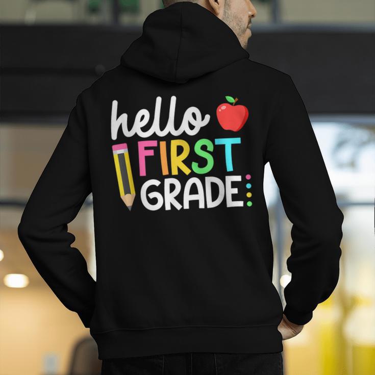 Hello First Grade Team 1st Grade Back To School Teacher Kids Men's Hoodie Back Print, First Grade Teacher Hoodies, funny gift Hello First Grade Team 1st Grade Back To School Teacher Kids Men's Hoodie Back Print, First Grade Teacher Hoodies, funny gift