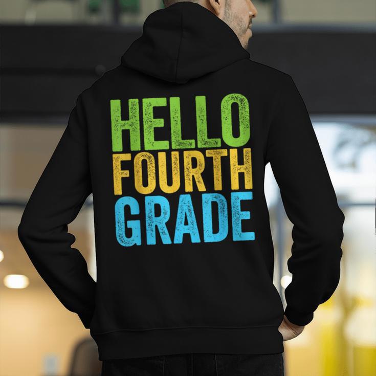 Hello Fourth Grade Shirt 4th Grade Boy Girl Student Teacher Men's Hoodie Back Print, 4th Grade Teacher Hoodies, funny gift