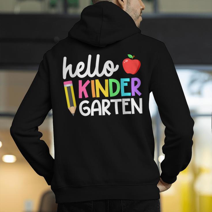 Hello Kindergarten Team Kinder Back To School Teacher Kids Men's Hoodie Back Print, funny gift Hello Kindergarten Team Kinder Back To School Teacher Kids Men's Hoodie Back Print, funny gift