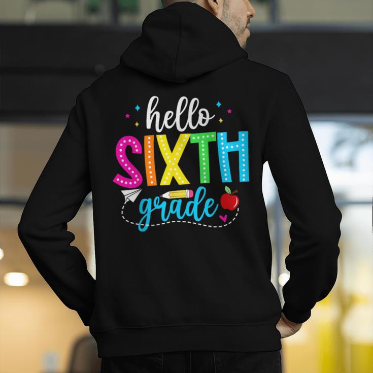 Hello Sixth Grade Cute Back To School 6th Grade Teacher Kids Men's Hoodie Back Print, funny gift