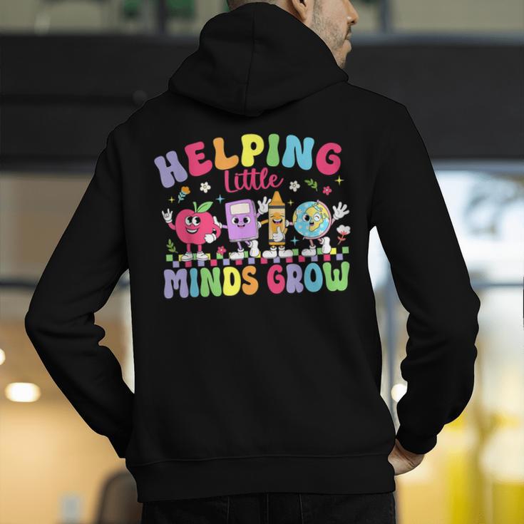 Helping Little Minds Grow Teacher Life Back To School Men's Hoodie Back Print, funny gift Helping Little Minds Grow Teacher Life Back To School Men's Hoodie Back Print, funny gift