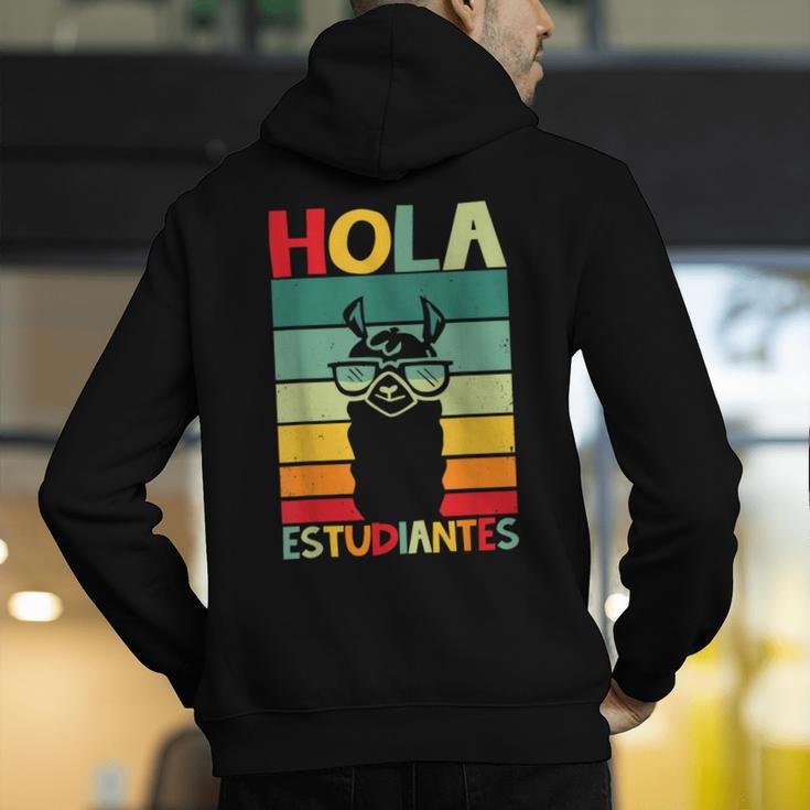 Hola Estudiantes Spanish Teacher Back To School 2025 Men's Hoodie Back Print, funny gift Hola Estudiantes Spanish Teacher Back To School 2025 Men's Hoodie Back Print, funny gift