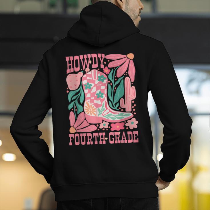 Howdy Fourth Grade Western 4th Grade Teacher Cowboy Cowgirl Men's Hoodie Back Print, 4th Grade Teacher Hoodies, funny gift