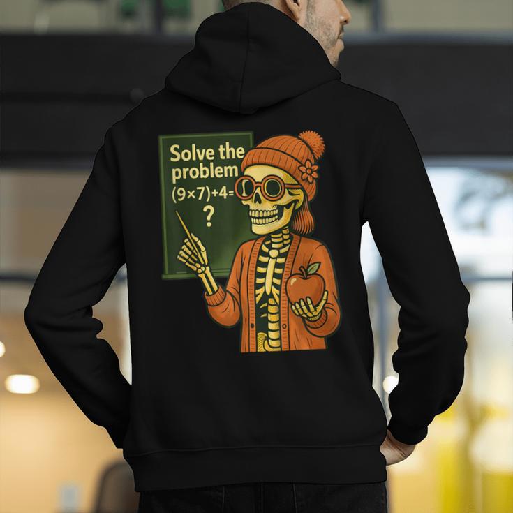 HUGvyn Halloween Skeleton Six Seven 67 Meme PEMDAS Teacher Men's Hoodie Back Print, funny gift