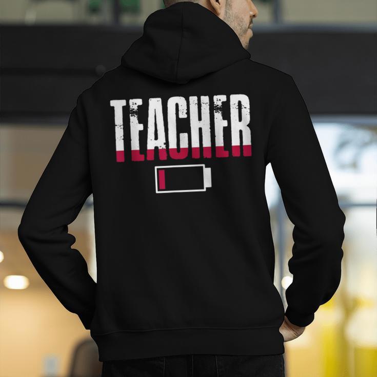 Humor Teacher Empty Battery Power Men Women Men's Hoodie Back Print, funny gift Humor Teacher Empty Battery Power Men Women Men's Hoodie Back Print, funny gift
