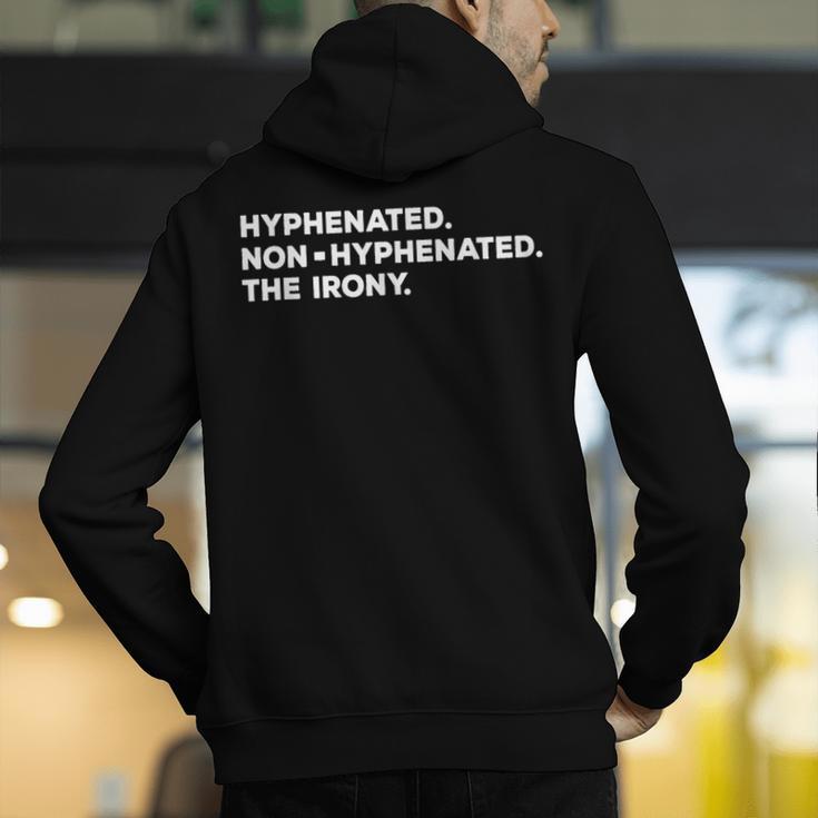 Hyphenated Irony Joke English Grammar Teachers Gag Men's Hoodie Back Print, English Teacher Hoodies, funny gift Hyphenated Irony Joke English Grammar Teachers Gag Men's Hoodie Back Print, English Teacher Hoodies, funny gift